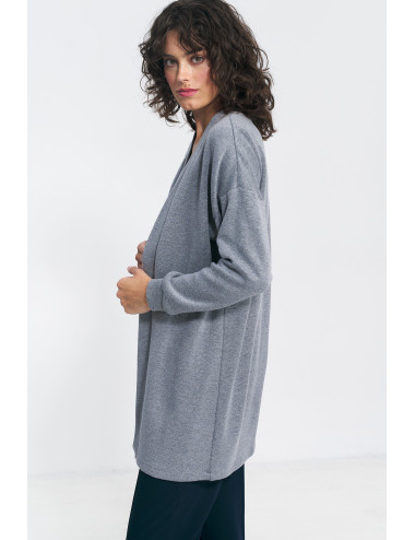 Pull gris déboutonné 