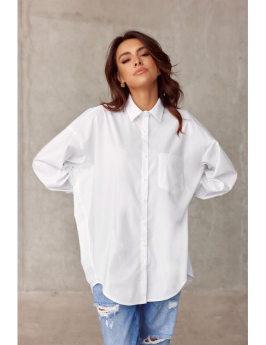 Chemise femme oversize avec poche décorative 