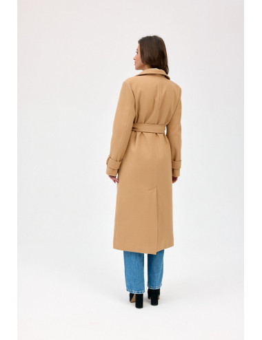 Vivienne - manteau long avec poches et ceinture 