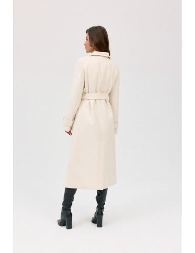 Vivienne - manteau long avec poches et ceinture 