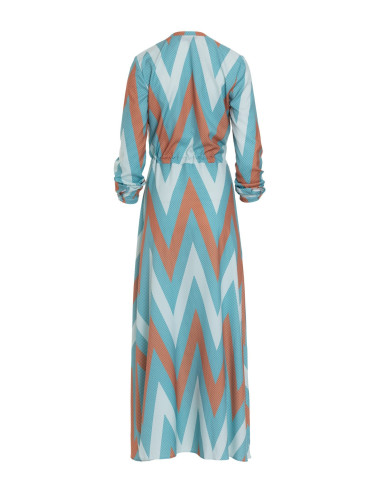 Robe longue turquoise 