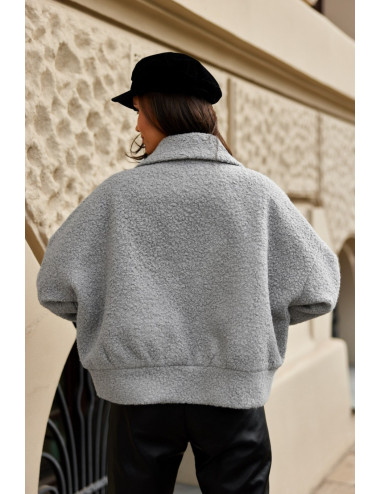 Jesper - veste courte en peau lainée à simple boutonnage 