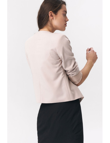 Veste droite courte beige 