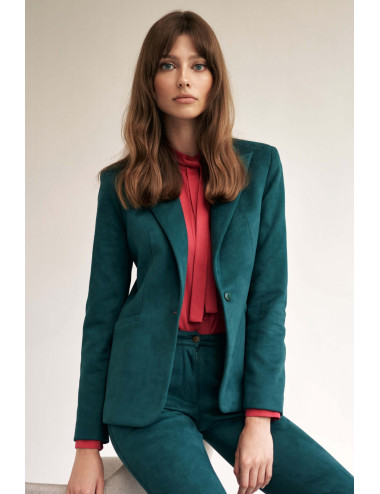 Veste verte à simple boutonnage 