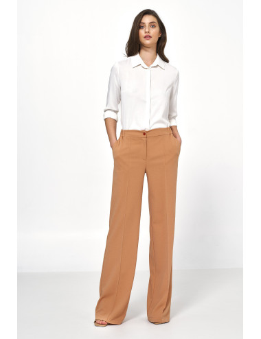 Pantalon coupe ample caramel 