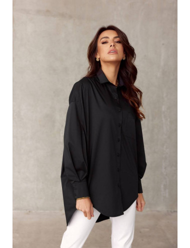 Chemise femme oversize avec poche décorative 