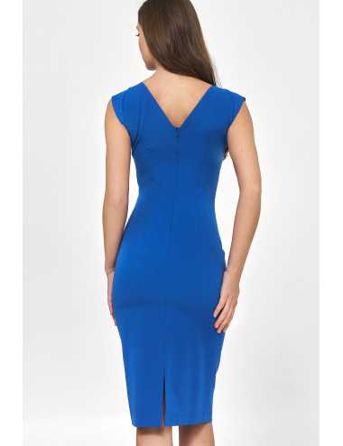 Robe bleu coupe crayon 