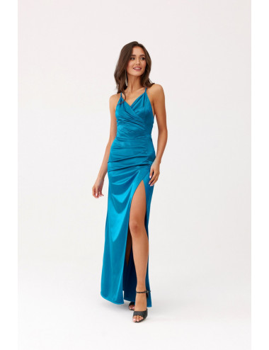 Lamelia - robe longue dos nu, bretelles en satin 